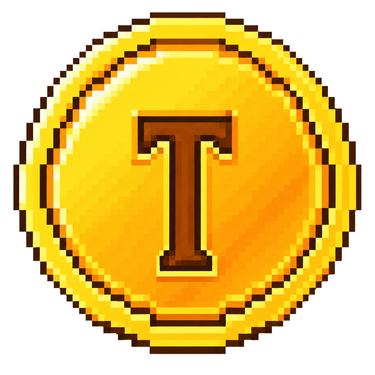 Gold Tails coin face marked T